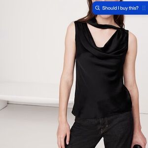 Banana Republic Black Draped Sleeveless Blouse